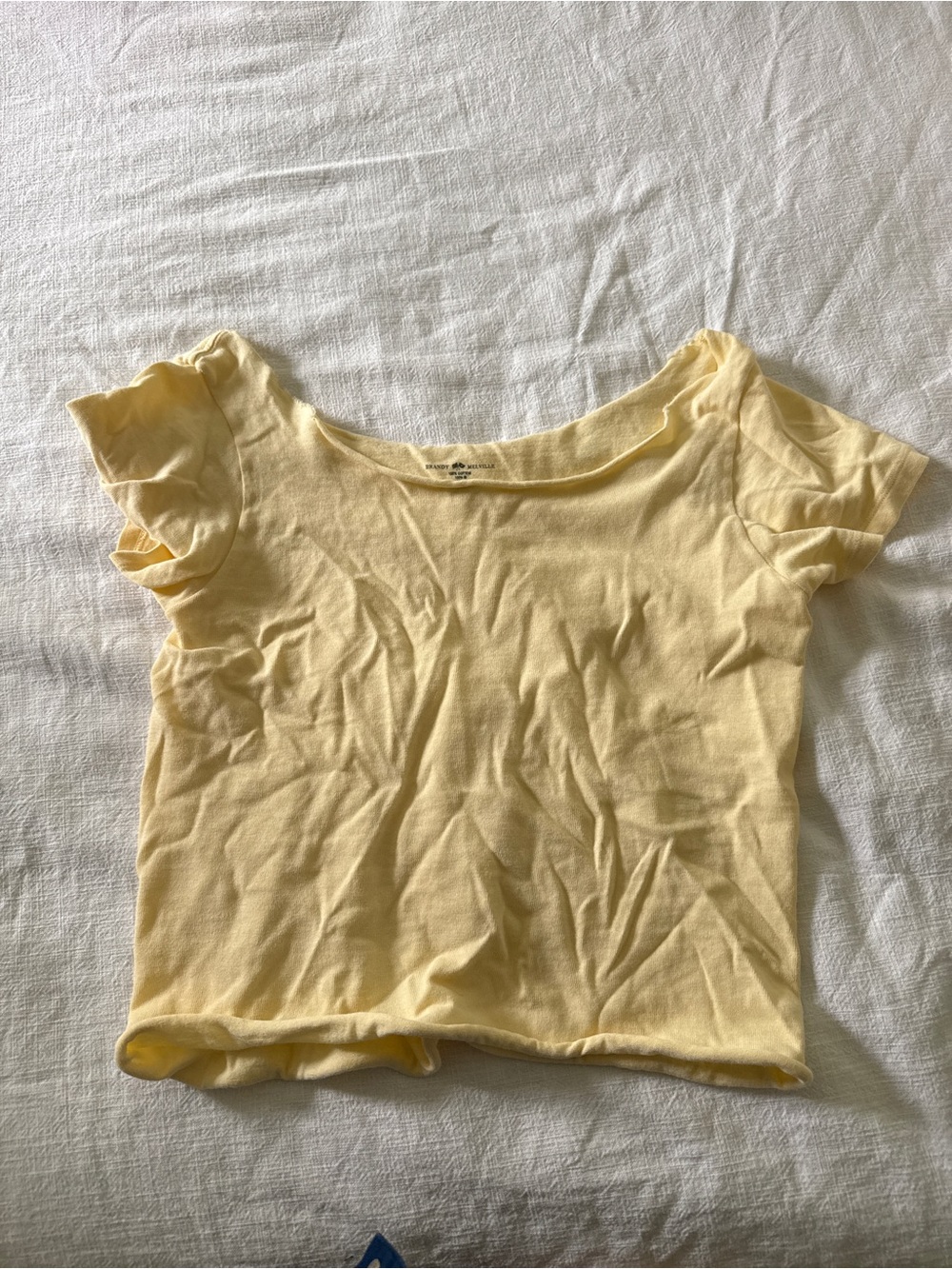 Limited Edition Brandy Melville Yellow Short Sleeve Cropped Top